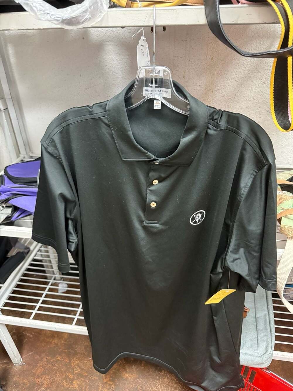 Peter Millar Summer Comfort Black Golf Polo Shirt, XL